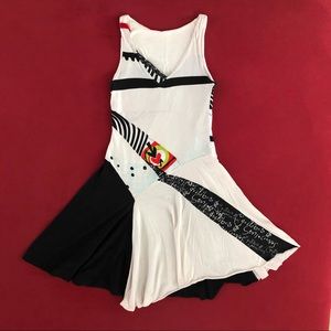 ♥️♠️ Desigual Cotton A-Line Abstract Midi Dress Size M